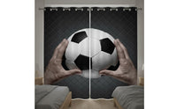 3D Printed Curtain Room Darkening Blackout Window Curtain Metal Grommets Sports Pattern Window Panel for Kids, Teens, Bedroom, Playroom