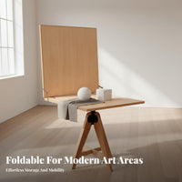 Stable and Sturdy Foldable Still Life Table Easy Storage Beechwood Art Stand Multi-Use Solid Wood Sketching Workstation for Hobbyists, Beginners, Professionals, Home Studio, Classroom