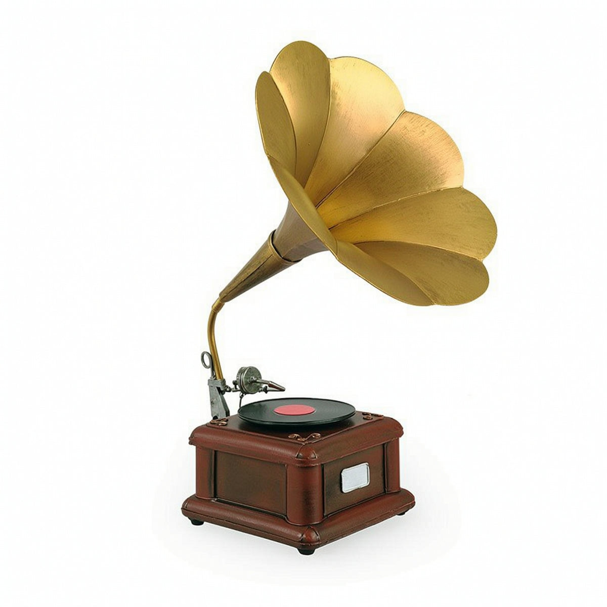 Gramophone Model with Fluted Sound Projector Antique-Style Decor Nostalgic