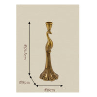 Brass Candle Holder Ornamental Taper Candle Holder Polished for Home Decor