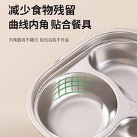 304 Stainless Steel Rectangular 4-Compartment Lunch Plate with Lid