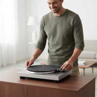 Turntable Mat with Radial Grooves 7-Inch Silicone Turntable Low-Height Mat for Records Players