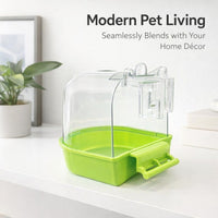Bird Bath Cage Supplies Parrot Bath Tub Shower, Hanging Bathtub for Pet Bird Enr #variant:Green