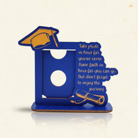 Graduation Photo Frame Freestanding Design Wooden Graduation Cap Frame