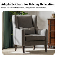 2 Pieces Upholstered Armchair with Footstool Matching Footrest Living Room Furniture Modern Elegant Design Textured Upholstery