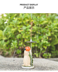 创意卡通小动物树脂工艺品刺猬蚊香接灰盘花园景观庭院装饰摆件