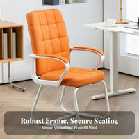 Quilted Sled Base Armchair Ergonomic Design Upholstered Sled Base Chair Reinforced Frame Business-Grade Grade for Clients