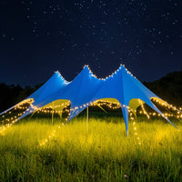Three-Peak Canopy Tent Heavy Duty Star Canopy with Poles Tear-Resistant Large Outdoor Pavilion for Event Planners, Campers, Festivals, Camping