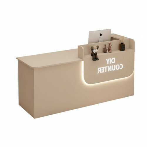 Retail Checkout Counter Modern Ier Counter Sturdy Construction Payment Station Spacious Storage Easy to Clean Suitable for Clerks Receptionists Boutique Lobby