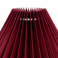 Ceiling Lamp Shade with Burgundy Pleated Material Design for Living Room Decor, Replacement for Table and Floor Crimped