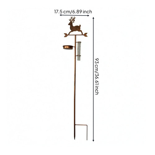 Rain Gauge Stake Iron Deer Bird Feeder Horizontal Support Bar