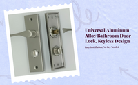 Keyless Bathroom Door Lock, Privacy Protection, Aluminum Alloy, Easy Installation, Childproof, Universal Fit
