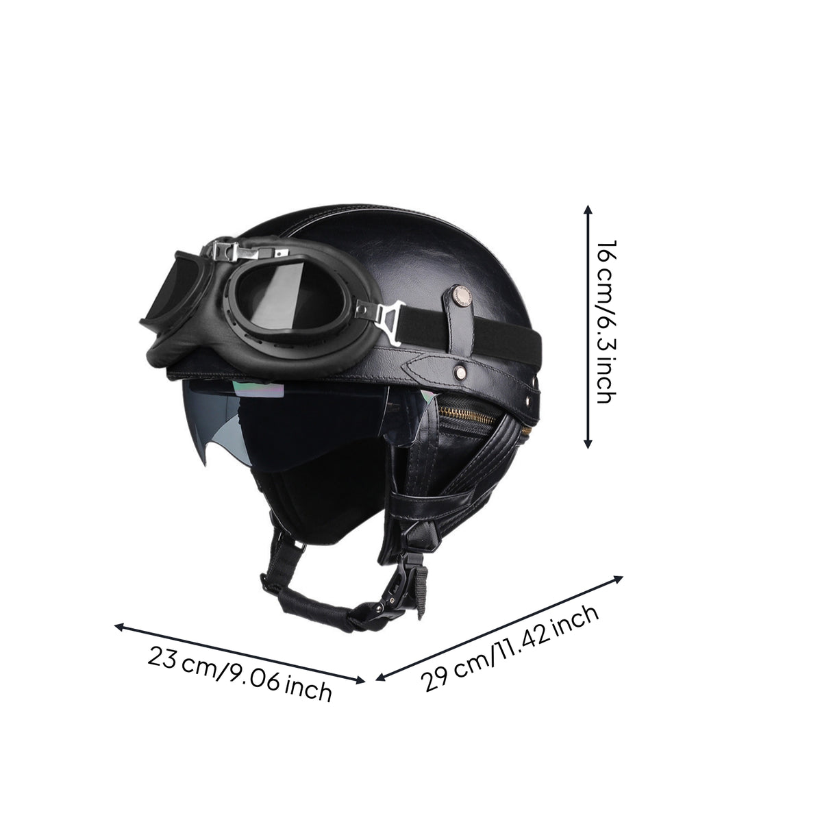 Motorcycle Half Helmet Adjustable Open Face Half Helmet Retro Sleek for Cruiser Riders, Daily Commuting