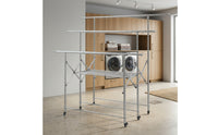 Expandable Clothes Drying Rack with Wheels Telescopic Clothes Drying Rack with Casters Collapsible Space-Saving for Families, Balcony