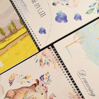 Kids Cartoon Sketchbook A4 Blank Thickened Coil Sketch Paper for Art Students Drawing
