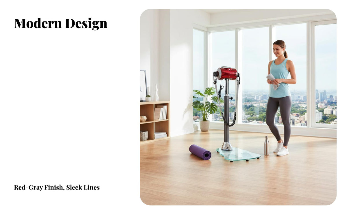 Muscle Relaxation Vibration Plate Exercise Machine Sturdy Design Whole Body Vibration Platform Home Exercise Belt Vibrator for Seniors, Women, Adults, Workout, Recovery, Living Room