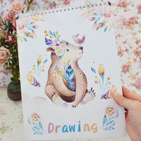 Kids Cartoon Sketchbook A4 Blank Thickened Coil Sketch Paper for Art Students Drawing