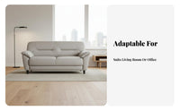 Minimalist Design Leather Settee with Metal Legs Nordic aesthetic Sofa Small Space compatible Living Room Furniture Easy to Clean for Apartment Dwellers, Homeowners, Families, Reception Area