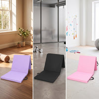 Three-Fold Exercise Mat with Carrying Handles Thick Three-Fold Exercise Mat Easy to Carry for Gymnasts
