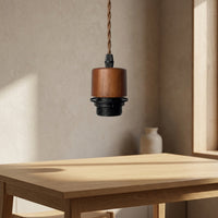 Pendant Light for Living Room and Hanging Lights, Wood E27 Bulb Holder for Bedroom Lighting, 220V E27 Lamp for Kitchen Lighting, Decorative Rope