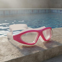 Waterproof Anti-Fog Swimming Glasses HD Vision Large Frame Swim Goggles Leak-Proof Seal Swim Eyewear Comfortable Fit for Nearsighted Swimmers, Women, Men