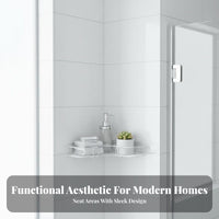 No-Drill Installation Triangular Corner Basket Space-Saving Triangle Wall Basket Multi-Purpose Bathroom Shelf Rustproof for Homeowners, Apartment Dwellers, Students, Kitchen, Shower, Dorm Room
