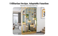 Industrial Design Freestanding Geometric Divider Multi-Functional Slatted Partition with Shelves Modern Design Household Furniture Does Not Block Light for Apartment Dwellers, Interior Designers, Closed Closed off Ice Managers, Living Room, Entrance, Bar