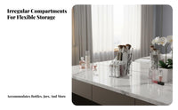 Multi-Section Makeup Organizer Transparent Design Multi-Compartment Storage Box