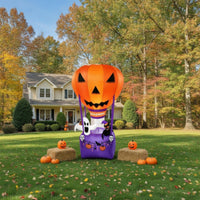 Spooky Inflatable Hot Air Balloon Giant Inflatable Jack-O'-Lantern Lighted Jack-O'-Lantern Inflate for Porch