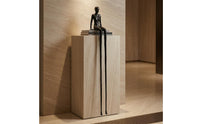 Abstract Human Sculpture Indoor Ornament Black Iron Statue Modern Seated Figure Large Size Home Decor Easy to Clean for Showroom