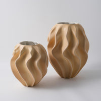 Modern Minimalist Ceramic Vase with 3D Printed Woven Pattern, Diamond Shape