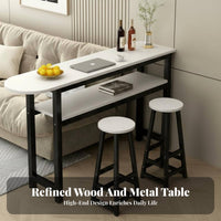 Minimalist High Top Table Sturdy Steel Frame Living Room Divider Table Space Saving Home Furniture for Homeowners, Adults, Cafe, Dining Area, Entryway