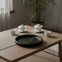 Wood Beverage Tray Minimalist Design Wooden Round Tray Easy to Clean
