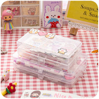 Desktop Stationery Storage Box for Stickers, Notes, and Pens