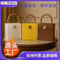 Acrylic Rattan Handbag with Chain Strap
