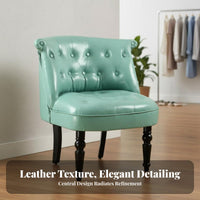 Stateside Country Aesthetic Button-Tufted Wooden Settee Vintage Design Button-Tufted Settee Retro aesthetic Sofa Space Saving for Apartment Dwellers, Business Owners, Interior Designers, Coffee Shop, Retail boutique, Living Room, Office Waiting Area