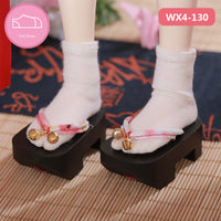BJD Doll Sandals with Bell Accent for 1/4 SD Dolls, Fashionable Floral or Solid Color Slippers