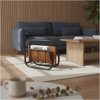 Magazine Rack Present-Time Periodical Rack Floor Sturdy Book Organizer for Living Room