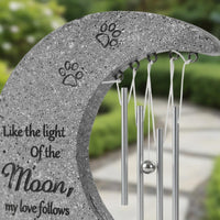Pet Memorial Wind Chime Personalized Engraving Half-Moon Memorial Ornament
