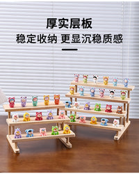 Solid Wood Step Display Stand for Figurines and Jewelry