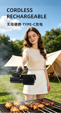 Foldable Electric BBQ Brush with Stainless Steel Bristles