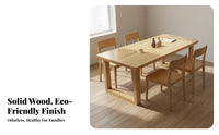 Solid Wood Dining Table Rectangle Kitchen Table Rustic Farmhouse Table Large Study Table Suitable for Family Meals Home Workspace Living Room