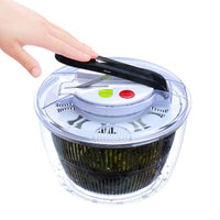 Manual Salad Spinner with Stainless Steel Basket for Kitchen