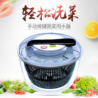 Manual Salad Spinner with Stainless Steel Basket for Kitchen