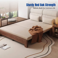 Hardwood Sofa Bed, Modern Minimalist, Transformable, Multi-Functional, Adjustable, Space-Saving Furniture