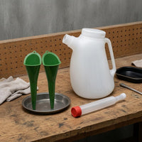 Corrugated Spout Engine Oil Filling Jug Funnel Attachments Oil Measuring Jug Molded Handle Graduated Measuring Container