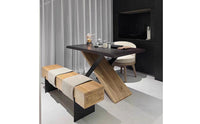 Modern Rectangular Dining Table Minimalist Dining Table with Geometric Base Sturdy Furniture Contemporary for Apartment