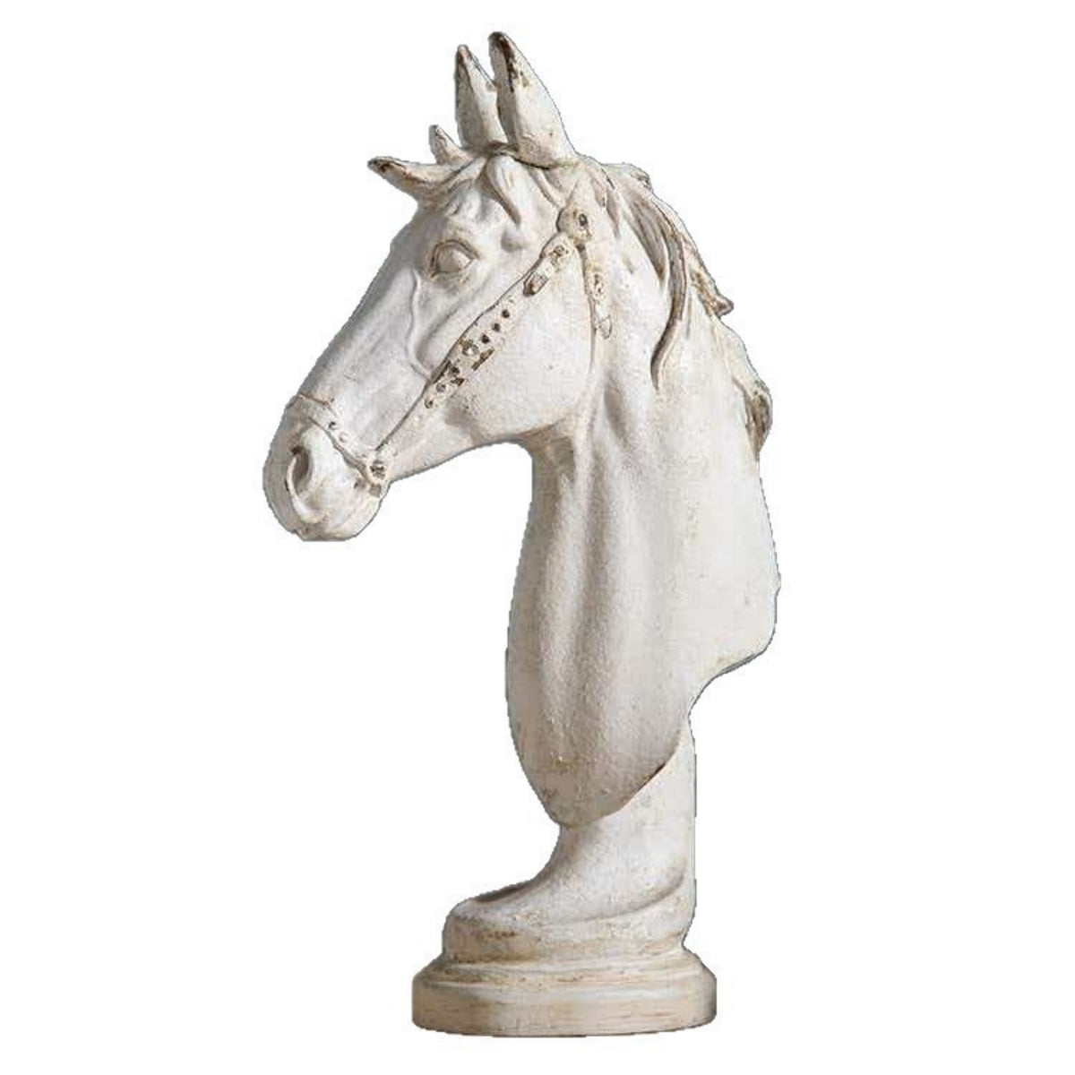 Horse Head Statue with Pedestal Distressed Horse Bust Decorative Horsehead Statue for Decorators, Collectors, Mantel