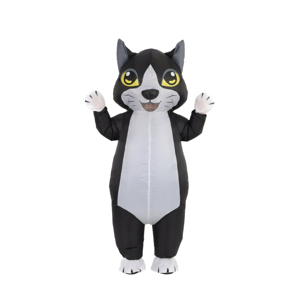 Black Inflatable Cat Suit Lightweight Cat Costume with Blower Sturdy Inflatable Costume Funny for Parades