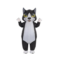 Black Inflatable Cat Suit Lightweight Cat Costume with Blower Sturdy Inflatable Costume Funny for Parades